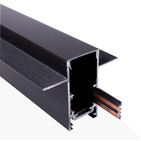 Carril Magnético 20mm Empotrable 48V - 1 Metro - Negro