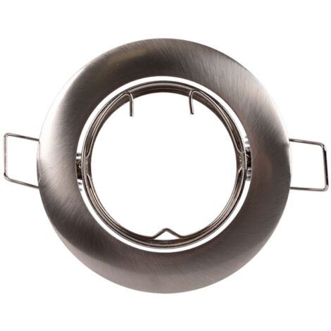 Aro downlight circular basculante para bombilla GU10 / MR16 - Corte Ø72 mm  Niquel