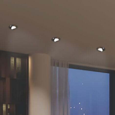 Aro downlight circular basculante para bombilla GU10 / MR16 - Corte Ø72 mm  Niquel