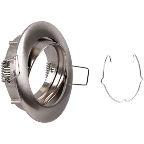 Aro downlight circular basculante para bombilla GU10 / MR16 - Corte Ø72 mm  Niquel