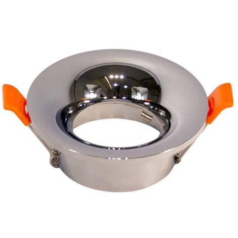 Aro downlight redondo fijo para bombilla dicroica GU10 / MR16  Cromo