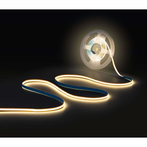 Tira LED COB 24V DC -Monocolor - FREE CUT - 11W/m - 8mm - IP20 - - Blanco Cálido