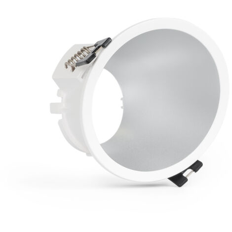 Aro Downlight Redondo Asimétrico - Bajo UGR - Corte Ø85mm - Plata (1/5)