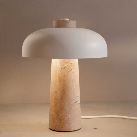 Lámpara De Mesa Diseño "CEP" - Base Mármol - 2 X G9 - Blanco