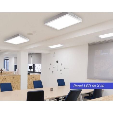 Plafon Panel LED De Superficie 60x30cm 24W 2150 Lumens - Blanco Frío