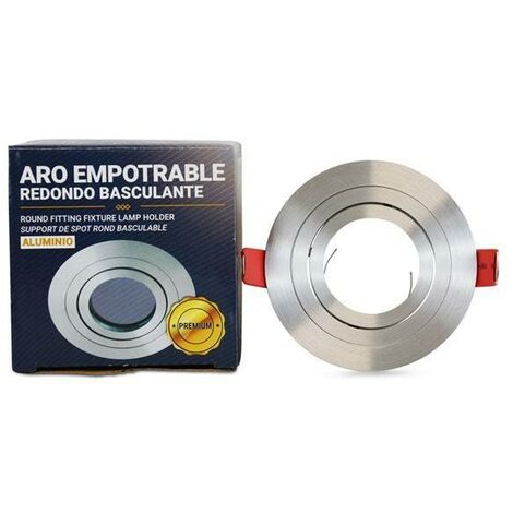 Aro downlight circular basculante PREMIUM para bombilla LED GU10  Niquel