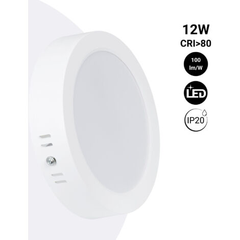 Plafón LED Redondo De Superficie - 12W - Alta Eficiencia - Blanco Frío (1/5)