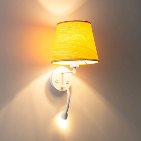 Aplique De Pared Para Lectura "MAR" - E27 + Foco LED Flexible - Madera Oscura