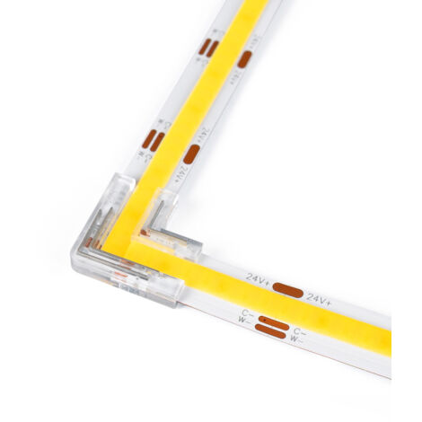 Conector En "L" Para Tira LED COB CCT - 10mm - IP20 - Blanco Cálido
