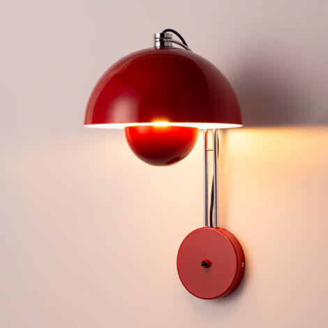 Aplique De Pared Diseño Vintage "Ann" - E27 - Rojo