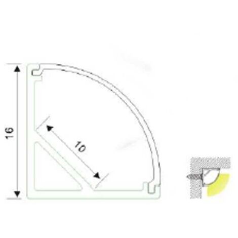 Perfil Para Tira Led De Esquinas - Superficie - 16x16mm