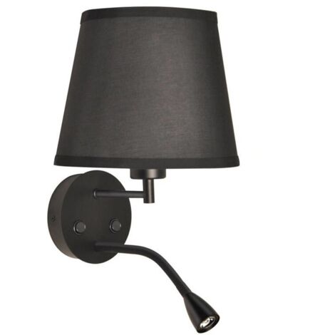 Aplique De Pared "PAIR" E27 Con Foco LED De Lectura 3W - Negro