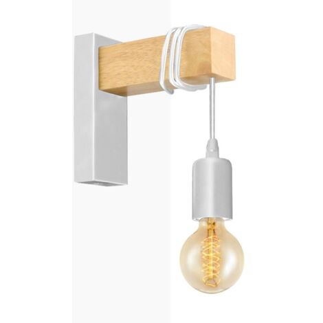 Apliques De Pared Rústicos De Madera "RUDER" - Blanco