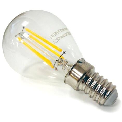Bombilla LED de filamento esférica E14 G45 5W Blanco Neutro