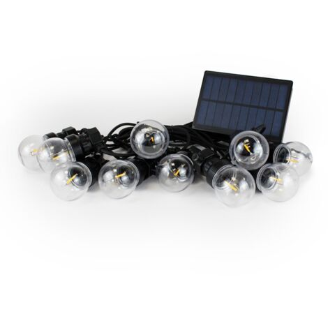 Guirnalda LED con panel solar de 8 metros con 10 bombillas integradas