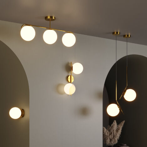 Aplique De Pared Bola Cristal "Rober" - Dorado