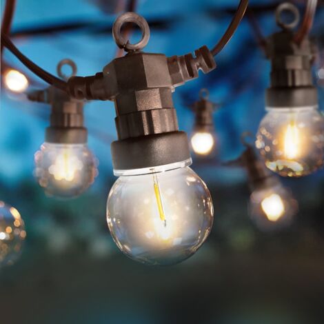 Guirnalda  Led 10m+3m Con 20 Bombillas En Blanco Cálido 9W - Negro