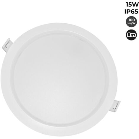 Downlight LED estanco empotrable - IP65 - 15W - Corte Ø 145-160mm Blanco  frío 6000K