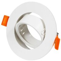 Aro downlight empotrable circular basculante GU10, MR16 | Blanco - Blanco