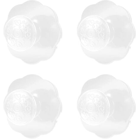 4 Piezas Pomos Adhesivos para Gabinete Tiradores de Cajones Flores Perillas para Puertas Correderas Armarios - Blanco