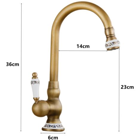 Grifo para Baño Cocina Retro Giratorio de 360° Mezclador Monomando