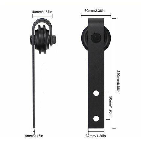150cm/5FT Herraje para Puerta Corredera Kit de Riel para Puerta Granero Garaje Dormitorio Capacidad 150kg