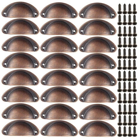 10 Piezas Tiradores Armarios Vintage 82mm Pomos de Muebles Cajones Forma de  Concha con Tornillos Bronce