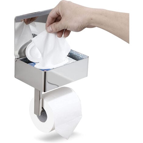 Dispenser Porta Rollo Papel Higienico Con Cajon + Adhesivo