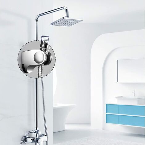 Soporte de ducha montado en la pared con tornillos para cabezal de ducha de  mano, Base de soporte de cabezal de ducha ajustable en ángulo para baño  cromado - AliExpress