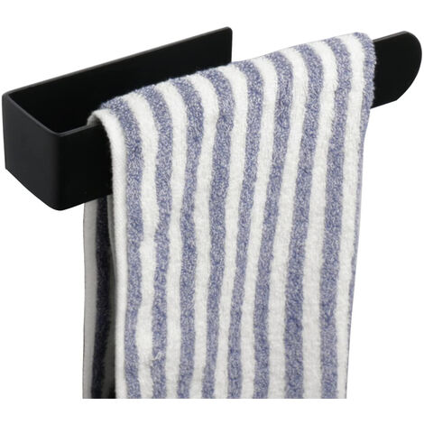 Barra de toallas de baño Negro Barra de toallas de acero inoxidable Toallero  adhesivo, 37cm