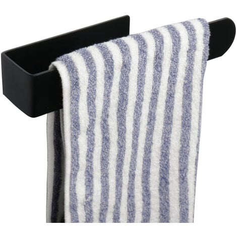 Toallero de mano adhesivo para toalla de mano, negro sin taladrar en la  pared, barra de toalla de mano de acero inoxidable SUS 304, soporte para