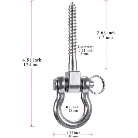 Gancho de Techo Acero Inoxidable Ganchos de Suspensión Giratorios 360°  Capacidad de 400kg para Columpio