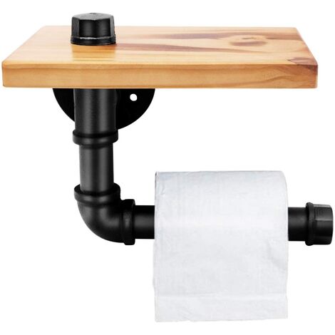  Portarrollos de papel higiénico de tubo industrial, soporte  para pañuelos de papel vintage de 7.5 pulgadas, resistente para colgar en  la pared, toallero rústico, resistente, duradero, con tornillos para baño,  cocina