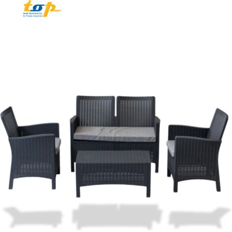 Salottino da giardino MOD. RATTAN Set 1 Gray