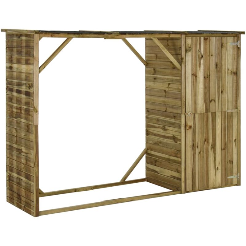 Armoire de jardin en bois brut 16 mm - 72 x 175 x 174 cm - Habrita