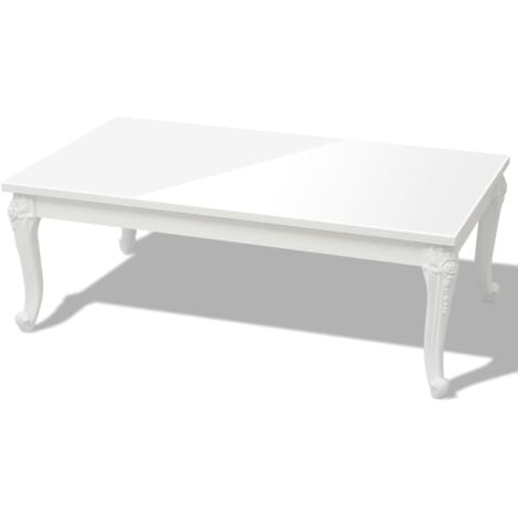 Table basse 115x65x42 cm Blanc brillant