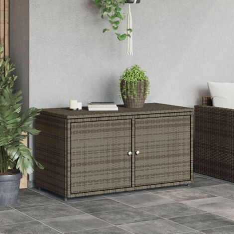 Heybb Armoire Rangement Jardin Résine Tressée Gris 59x40x180cm - Meuble Extérieur Storage Abri