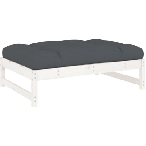 Repose-Pieds En Pin Massif VidaXL - Noir - Pour Jardin, Terrasse Ou Salon - Modulaire Et Solide