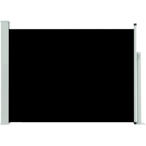 Auvent latéral rétractable de patio 100x500 cm Noir