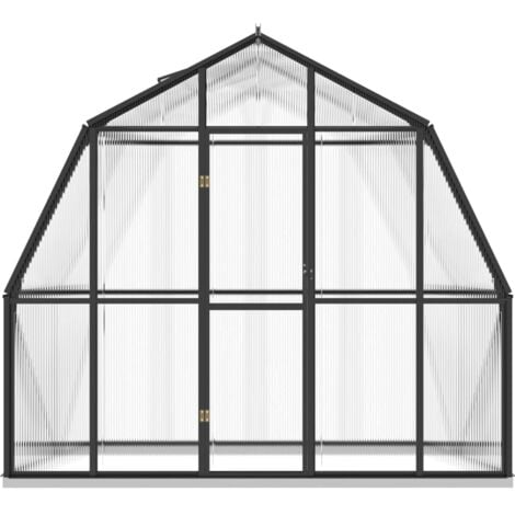 Serre anthracite aluminium en dome 12,63 m² Serre polycarbonate - Ciel &  terre