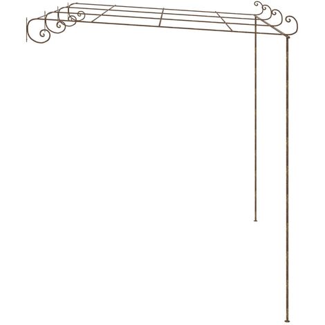 Pergola En Fer Forgé Marron Antique 3x3m - Idéale Pour Plantes Grimpantes, Terrasse Ou Jardin