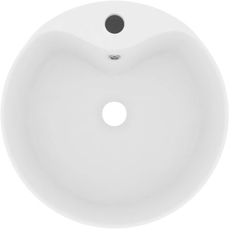 Lavabo de luxe avec trop-plein Blanc mat 36x13 cm Céramique