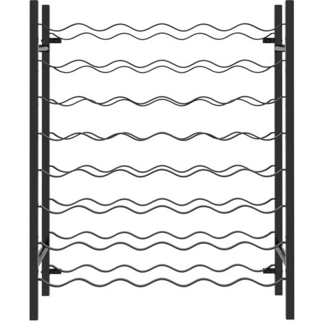 Casier à Bouteilles Mural Pour 7 Bouteilles Noir Métal