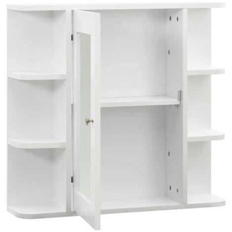 Armoire à miroir de salle de bain Blanc 66x17x63 cm MDF