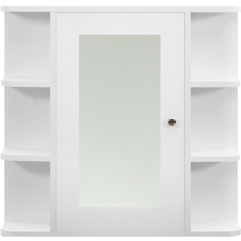Armoire à miroir de salle de bain Blanc 66x17x63 cm MDF