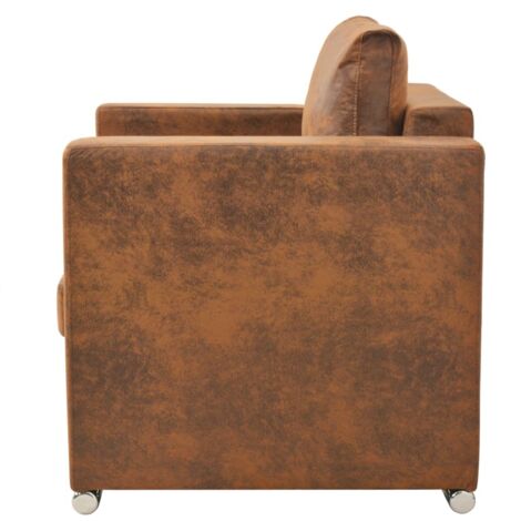 Fauteuil inclinable avec repose-pieds marron similicuir Mothinessto