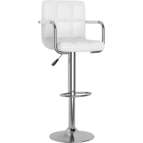 Tabourets de bar lot de 2 blanc similicuir