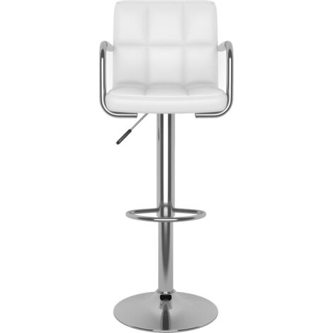 Tabourets de bar lot de 2 blanc similicuir