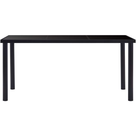 Table à manger Noir 160x80x75 cm Verre trempé