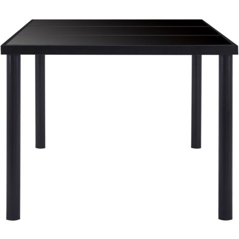 Table à manger Noir 160x80x75 cm Verre trempé